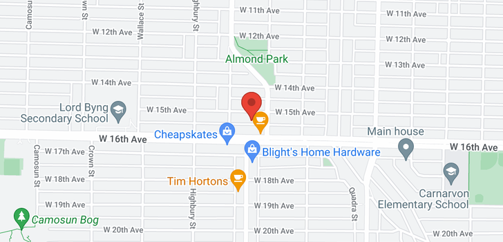 map of 3636 W 15TH AVENUE